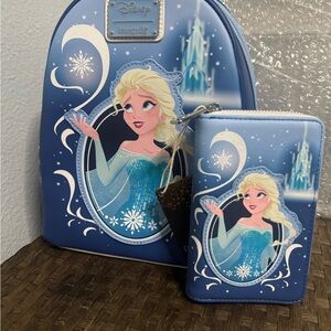 Loungefly Blue and White Disney Frozen Backpack